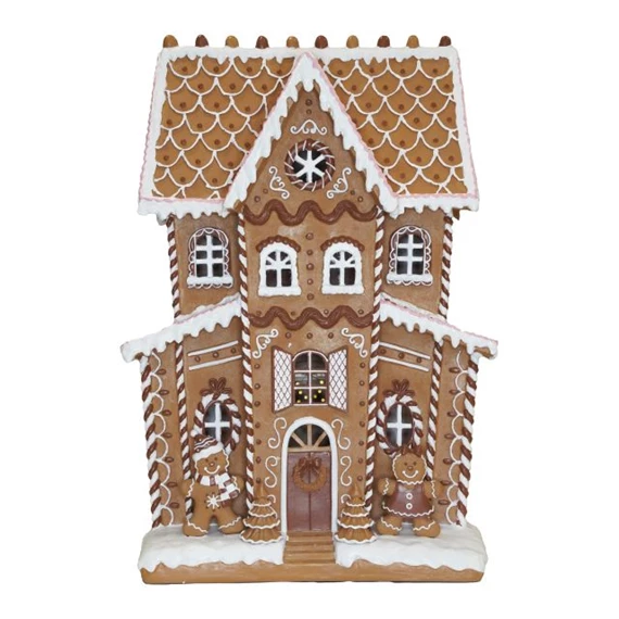 Mézeskalács ház glitteres, LED-es 54x31x76 cm
