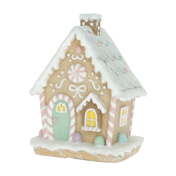 Mézeskalács ház glitteres 11,5x11x18 cm