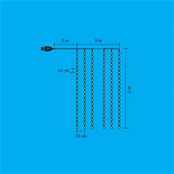 Micro LED-es fényfüggöny, beltéri, 200 LED, 2+3 m