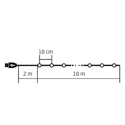 Micro LED-es fényfüzér, RGB, 12 program, 100 LED, 10 m