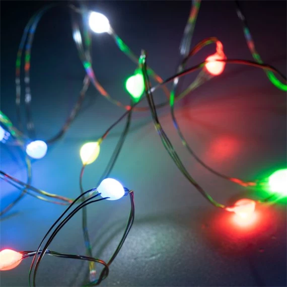 Micro LED-es fényfüzér, RGB, 12 program, 100 LED, 10 m