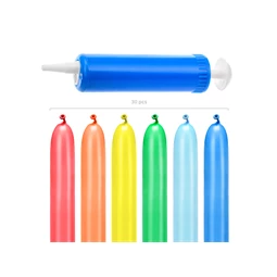 Modellező pasztell lufi 130 cm pumpával, vegyes S/30