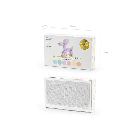 Modellező pasztell lufi 130 cm pumpával, vegyes S/30