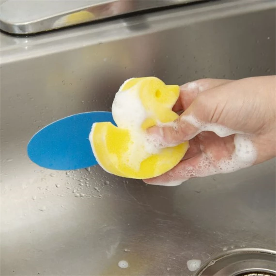 Mosogatószivacs tartóval, kacsa