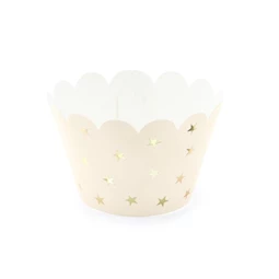 Muffin forma csillagos papír 5x7,5x5 cm barack S/6