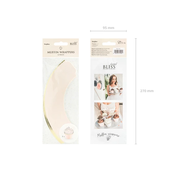Muffin papír 4,8x7,6x4,6 cm rószaszín S/6