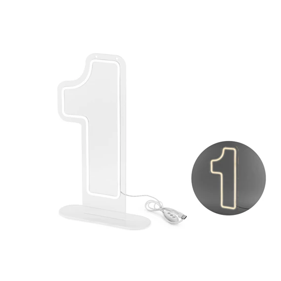 Neon LED 1-es szám fehér 50 cm