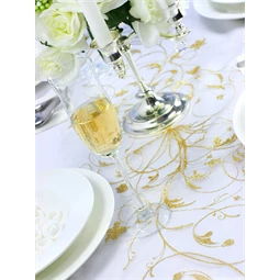 Nyomtatott organza krém 0,36 cm x 9 m