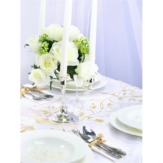 Nyomtatott organza krém 0,36 cm x 9 m