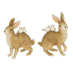 Nyúl kismadarakkal 10x5x13 cm 2 féle