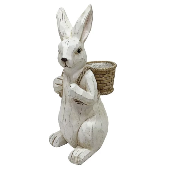 Nyúl kosárral álló 22,5x18x42 cm