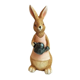 Nyúl kötényben, öntözőkannával 16,3x16x42,3 cm