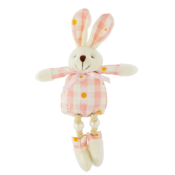 Nyúl virágmintás ruhában, lógólábú 20 cm 