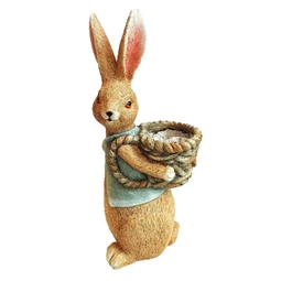 Nyúl mellényben, hátán kosárral 22,8x19,3x54,5 cm