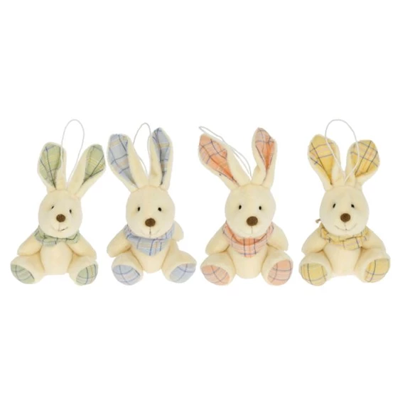 Nyúl sállal, akasztós 9 cm 4 féle
