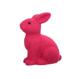 Nyúl ülő, flokkolt 15x26 cm