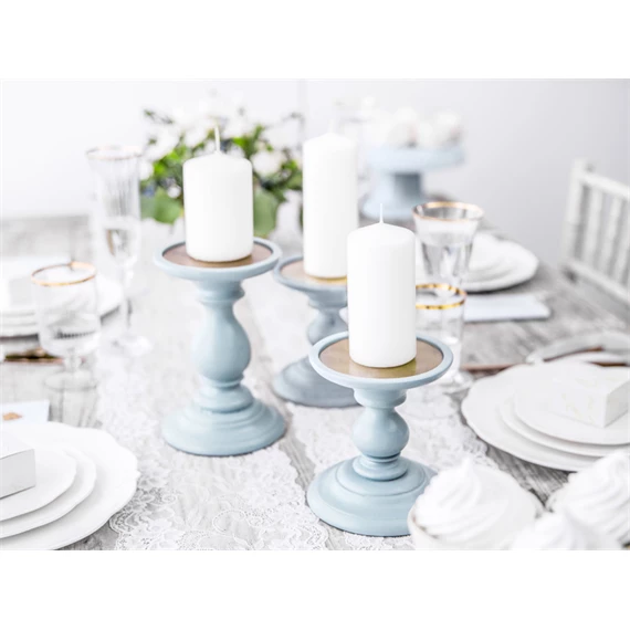 Oszlop gyertya matt fehér 12 x 6 cm S/6