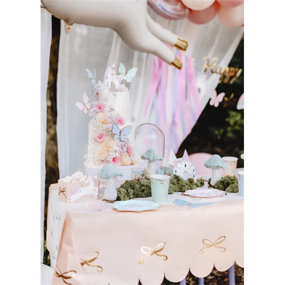 Papír asztalterítő masnik rózsaszín 180 x 120 cm