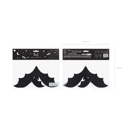 Papír dekoráció denevérek 19-29 cm fekete S/6