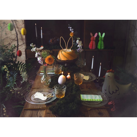 Papír dekoráció méhsejt nyuszi rózsaszín 30 cm