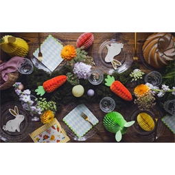 Papír dekoráció méhsejt nyuszi világos zöld 30 cm