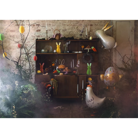 Papír dekoráció méhsejt tojás sárga 12 cm