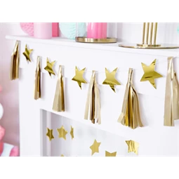 Papír girland csillagok arany 1,3 m