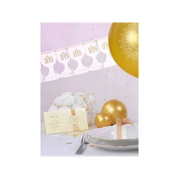 Papír girland ihs kehely fehér 3 m