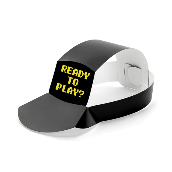 Papír kalapok gamer 38,5x18,5 cm fekete S/6