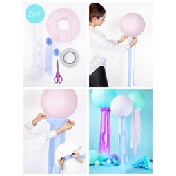 Papír lampion világos rózsaszín 35 cm