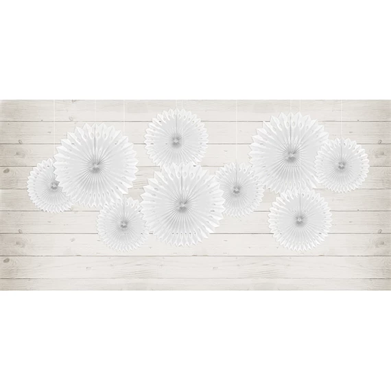 Papír legyező fehér 20-30 cm S/3