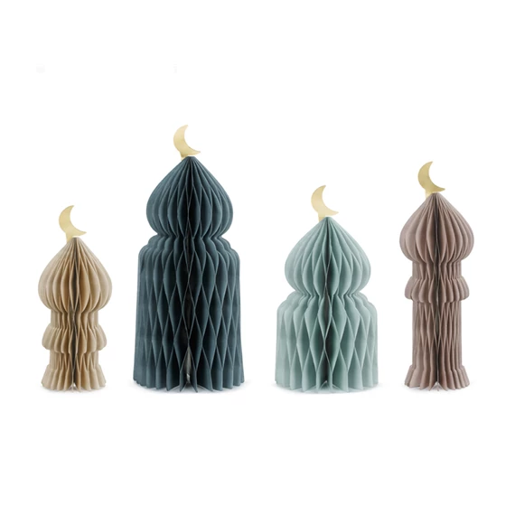 Papír méhsejt dekorációk eid mubarak, mix, 22,5-33,5 cm S/4