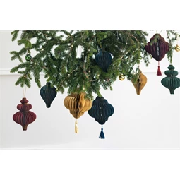 Papír méhsejt dísz csepp, bézs, 8x12 cm