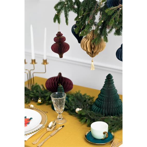 Papír méhsejt dísz jégcsap bordó 10x15 cm