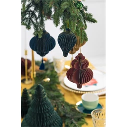 Papír méhsejt dísz jégcsap bordó 10x15 cm