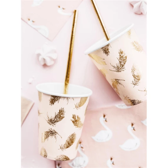 Papírpohár hattyú toll lovely swan, 260 ml S/6