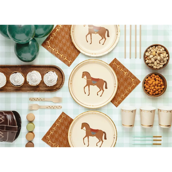 Papírpohár kengyel mintás, bézs, 220 ml S/6