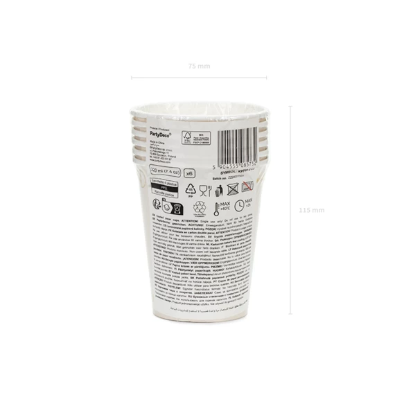 Papírpohár kengyel mintás, bézs, 220 ml S/6