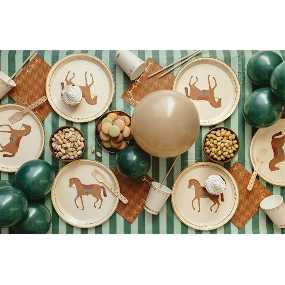 Papírpohár kengyel mintás, bézs, 220 ml S/6