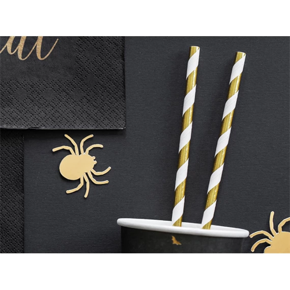 Papír szívószálak arany 19,5 cm S/10