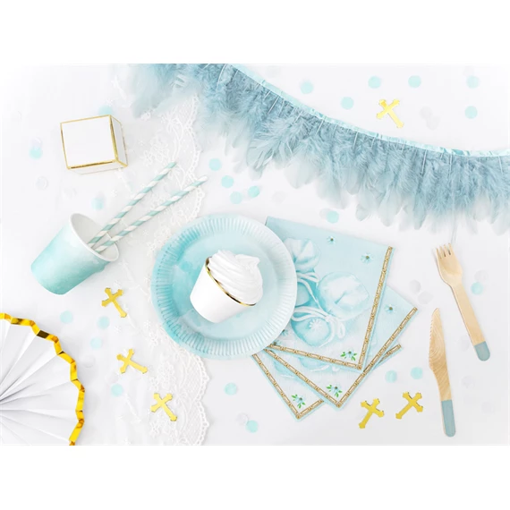 Papír szívószálak világoskék 19,5 cm S/10