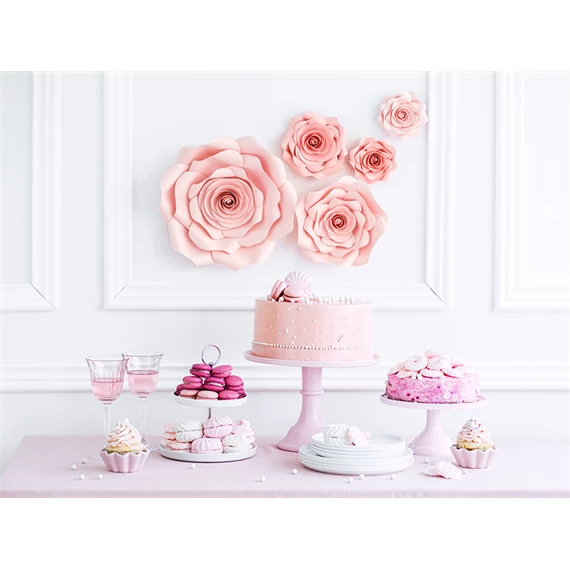 Papír virág háttér rózsaszín mix 30, 20, 15, 10, 10 cm