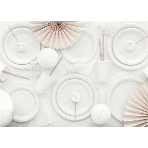 Papírtányér 18 cm fehér S/6