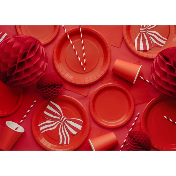 Papírtányér 18 cm piros S/6