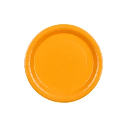 Papírtányér 23 cm világos narancs S/6