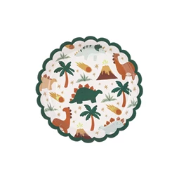 Papírtányér dinoszauruszok, 18x18 cm, mix S/6