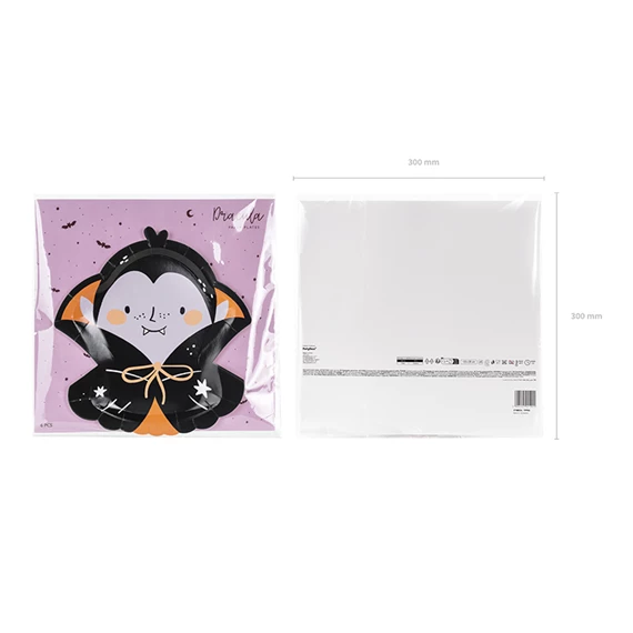 Papírtányér drakula, 23x25 cm, mix S/6