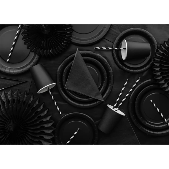 Papírtányér fekete 18 cm S/6