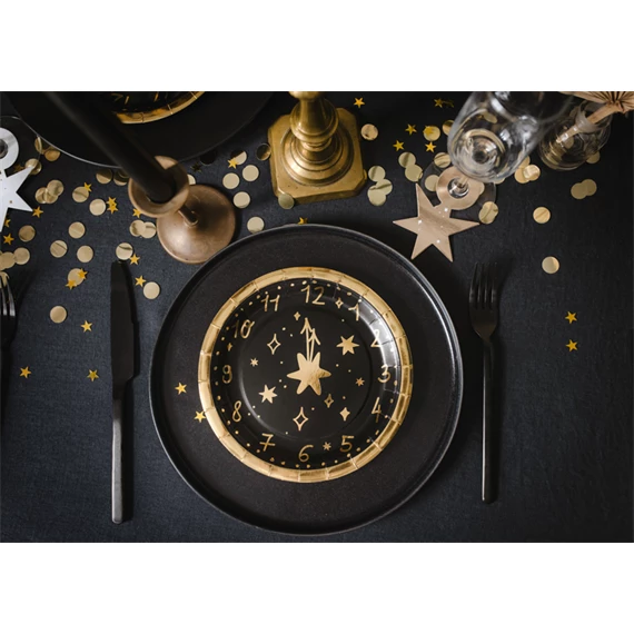 Papírtányér óra 18 cm mix S/6