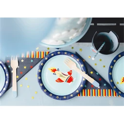 Papírtányér repülőgép, 18x18 cm, mix S/6